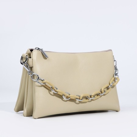 Cross-Bodi Bag on a zipper, beige color-2