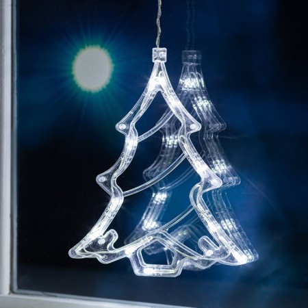 Garland “fringe” 2.4 × 0.9 m with nozzles “Christmas tree”, IP20, transparent thread, 138 LED, white glow, 8 modes, 220 V-4