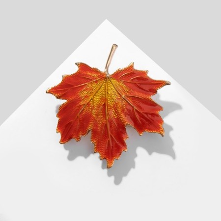 Brooch "Liszt" Autumn time, color orange-yellow in gold