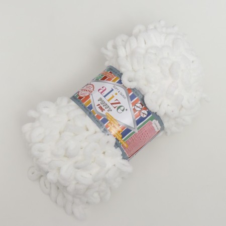Yarn "Puffy Fine" 100% micropoliester 14.5m/100g (55 white)-1