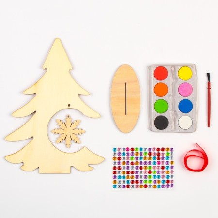 Wood painting "New Year! Christmas tree ", New Year's set for creativity-2