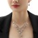Set 2 objects: earrings, necklace "elite" waterfall, white color in silver, 37 cm