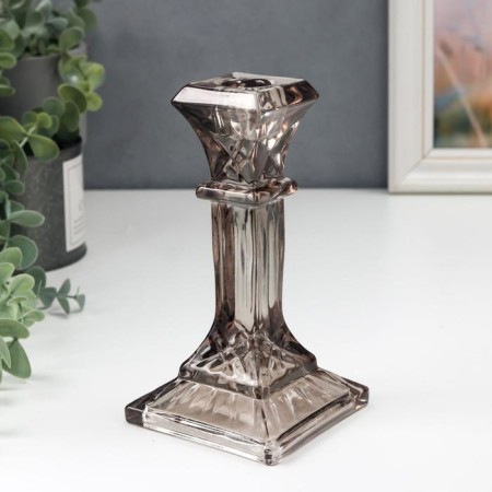 Glass of Glass for 1 candle "Rectangular column" Reflair purple 16x8.6x8.6 cm-1