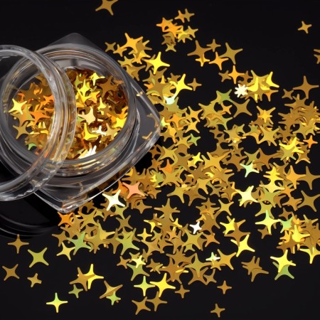 Sequins for the decor "Golden stars", gold color