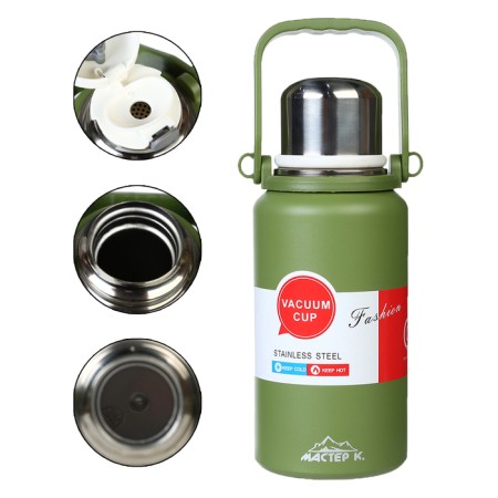 Thermos, 1.1 l, the Master K trail, with a circle, retains heat up to 12 hours, green