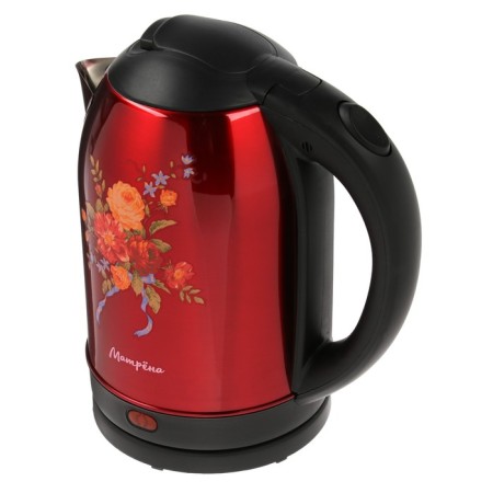 Electric kettle "Matryona" MA-005, Metal, 2 l, 1500 watts, red with a pattern "Khokhloma"-1
