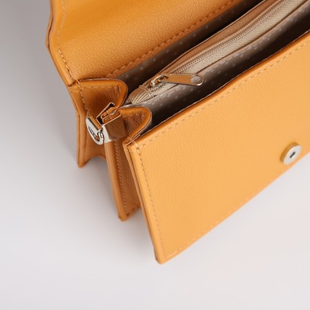 Women's bag Textura, messenger, small size, mustard color-6