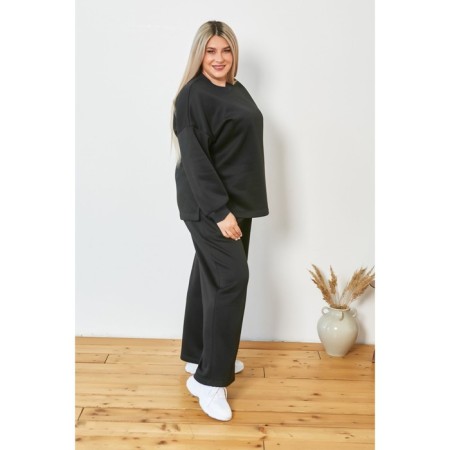 Female suit, size 58, black color-2