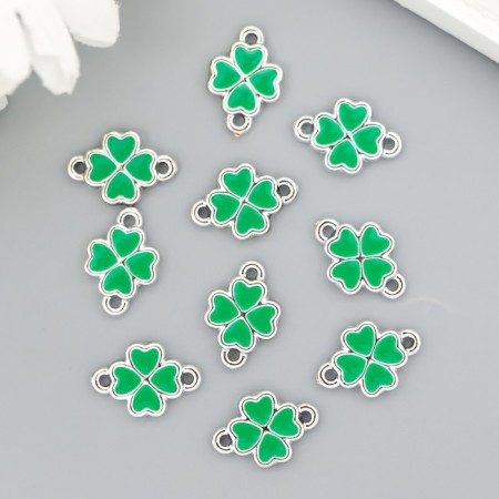 Connector for creativity plastic for metal "Clover" set of 10 pcs 1.8x1.3 cm-1