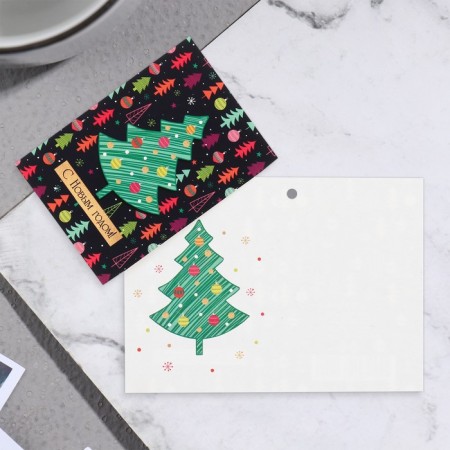 Happy New Year Postcard "Happy New Year!" Christmas tree, 11.5x8.5 cm-1