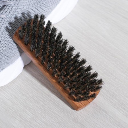 Shoe brush 13 × 4 cm, 80 bundles, natural hair-2