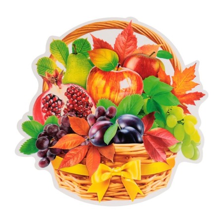 Decoration on the adhesive tape "Fruit basket" grenades, 26x26 cm