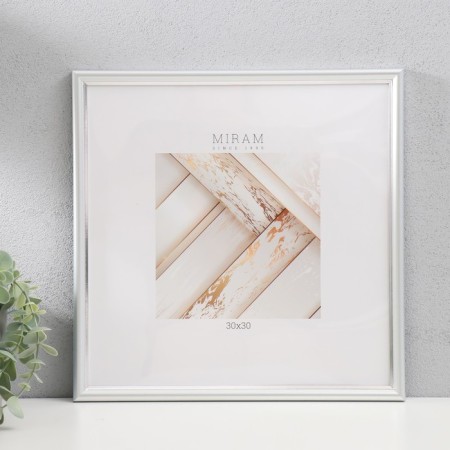 Photo frame Plastic "Mira" 30x30 cm, 636421-33, silver (plastic screen)