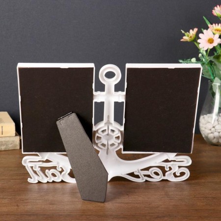 Photo frame plastic in 2 photos 10x15 cm "Anchor" white 23x29 cm-2