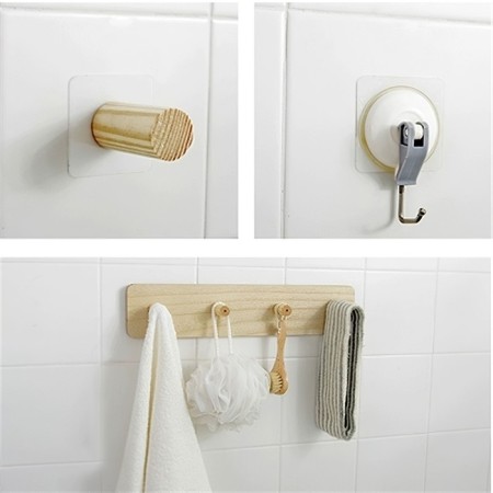 Bilateral self -adhesive tundra holders, 33.5x33.5 mm, transparent, 4 pcs.-6