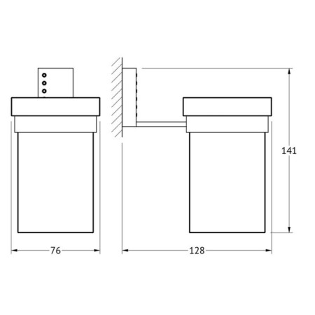 Holder with a glass, glass; chrome - rhinestones, lineag-1