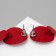 Earrings Metal "Azelia" circles, trio, red color