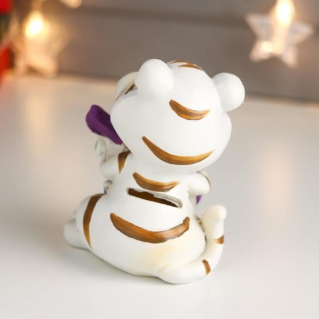Piggy bank Polystone "Cream Tiger - Musician" MIX 11.5x7x8.5 cm-4