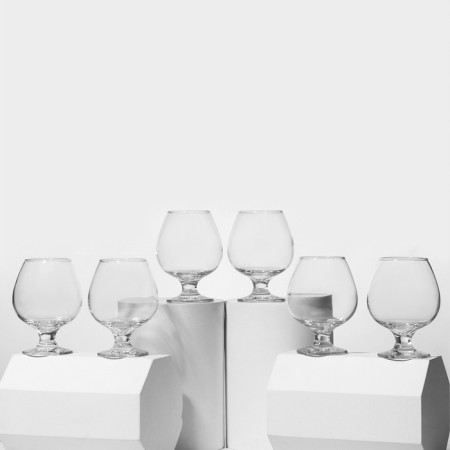 A set of glass glasses for Bistro cognac, 385 ml, 6 pcs