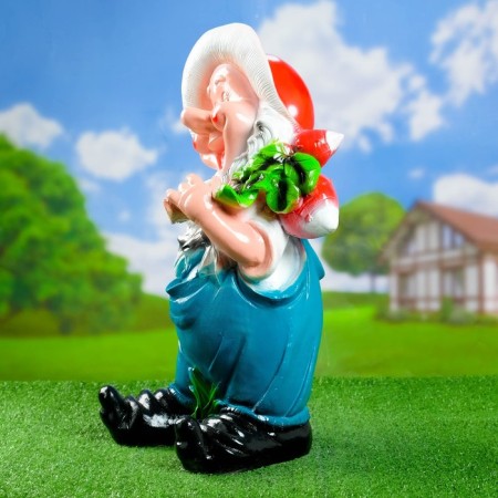 Garden figure "Dwarf with vegetables" 24x33x54cm-1