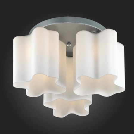 Ceiling Ceiling ST LUCE. SL116.502.03. ONDE. 3x60 watts, E27, 38x38x25 cm, silver color-2