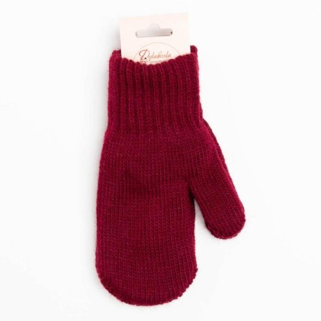 Mittens double children, red color, size 12 (3-6 years)-3