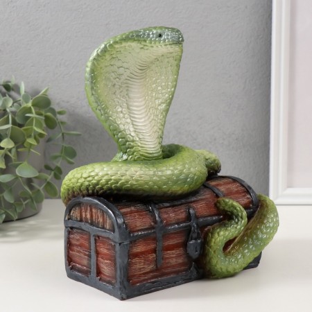 New Year's figure "Cobra on the chest" 20 x 17 x 12 cm, light green-4
