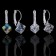Earrings with rhinestones "Rainbow Day" Cube, color mix