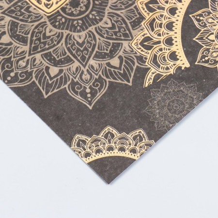 Scrapbooking paper bilateral "Mehendi and geometry silver" Density 180g 15.5x17cm-2