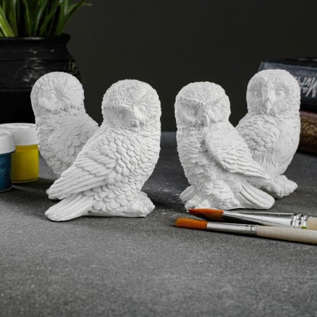 Test for coloring "Four owls" White, 20x5x15cm