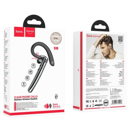 Bluetooth headgrash Hoco S19, vacuum, BT 5.0, 90 mAh, microphone, noise reduction, black-5