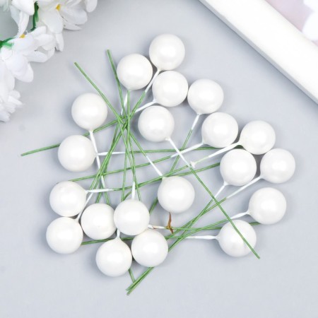 Stamens for flowers "Ball white" d = 1.2 cm 6x1.2x1.2 cm-2