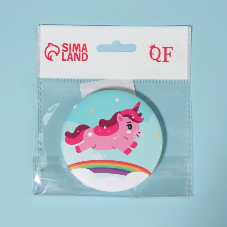 Folding mirror "Unicorns", D 7 cm, MIX drawing-5