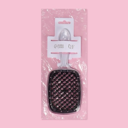 The comb is massage, wide, ventilated, 20.5 × 8.5 cm, black color/transparent-2