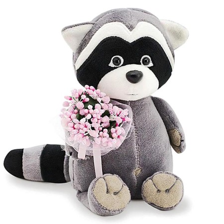 Soft toy "Raccoon Daisy: Pink Dreams", 15 cm