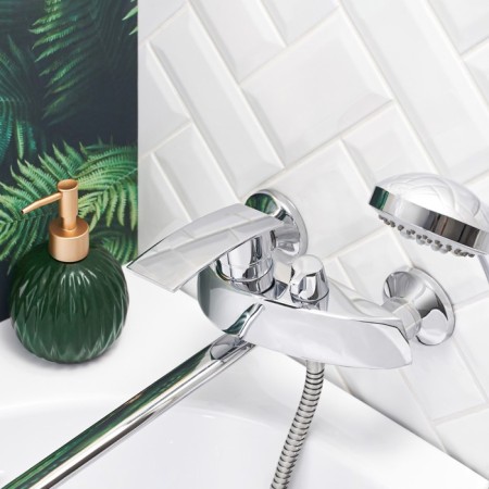 BUNNE BOOOU B8213-46F bath, pour 300 mm, shower set, brass, chrome-2