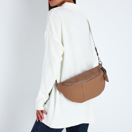 Cross-Bodi Bag on a zipper, beige color-5