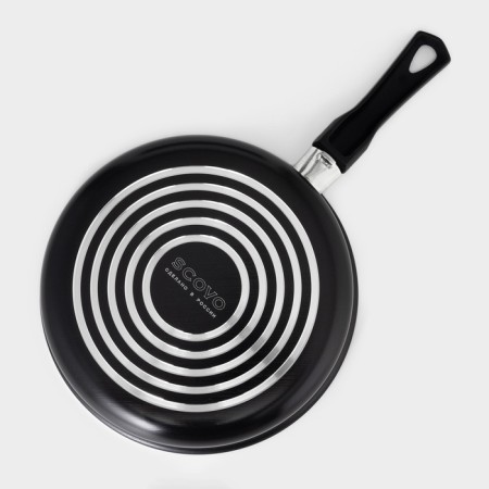 Silenik Consul, 1.5 l, d = 20 cm, plastic handle, glass cover, anti -stick coating, black color-3