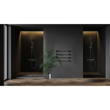 Lemark Tropic LM7012BL shower system, single -leaf, tropical shower, watering can, black-1