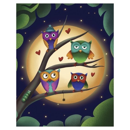 Pillow roller "Owls at night, decorative, size 16x45 cm-1