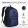 Youth backpack, 2 lightning departments, external pocket, with USB, blue color