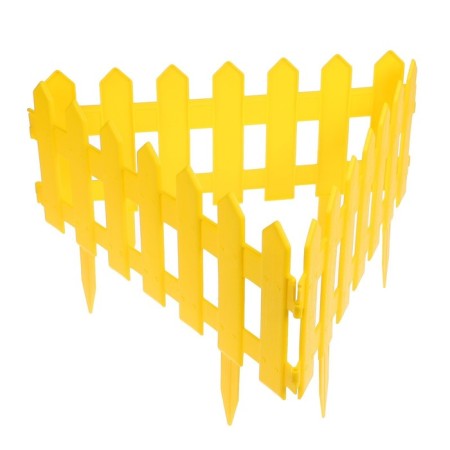 Decorative fence, 30 × 196 cm, 4 sections, plastic, yellow, "front garden"-8