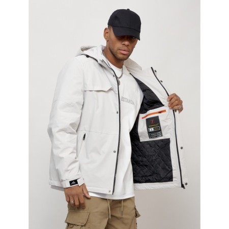 Male spring jacket, size 48, light gray color-8