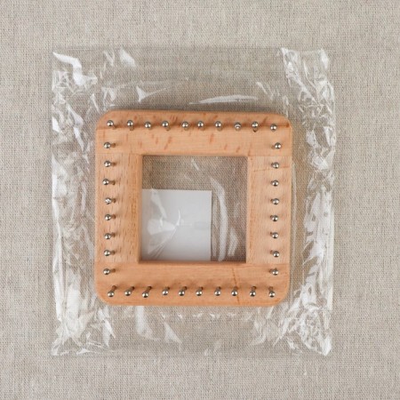 Rolling device, wooden, with metal pins, 10 × 10 × 3.5 cm-2