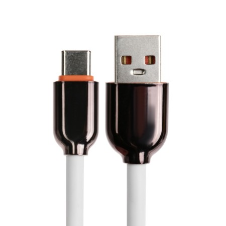 Type -C cable - USB, 6 A, PVC braid, 1 meter, white-1