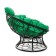 Armchair "Papasan" mini, rattan, pillow green mix, black frame, 81x68x77cm