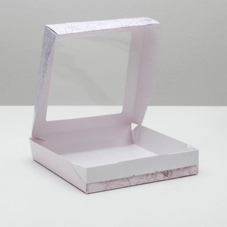 Confectionery packaging, boxing box "Flowers", 20 x 20 x 4 cm-1