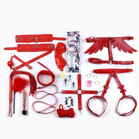 Erotic set of BDSM OKI-FCHE "100% orgasm", 27 objects, red-13