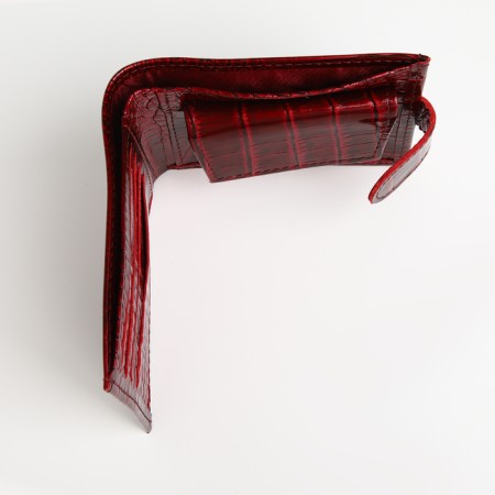 Men's purse on the button, Textura, a map for cards, coins, burgundy color-7