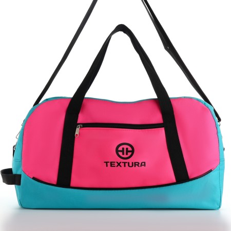 Female sports bag, textura, average size, turquoise/pink color-1